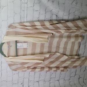 NWT splendid for anthropologie open front gold foil striped cardigan